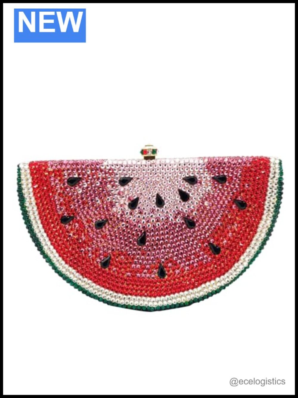 Rhinestone Watermelon Evening Clutch Glitter Crystal Party Banquet Purse